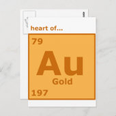 ハート金ゴールド ポストカード (正面/裏面)