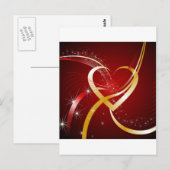 ハート金ゴールド ポストカード (正面/裏面)