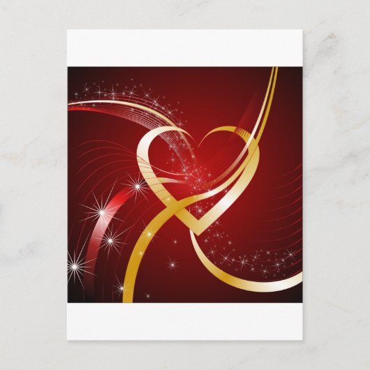 ハート金ゴールド ポストカード (正面)