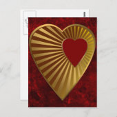 ハート金ゴールド ポストカード (正面/裏面)