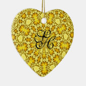 ハート金ゴールド～モノグラムハートオーナメント セラミックオーナメント (右)