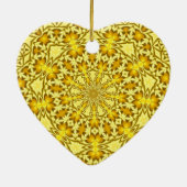 ハート金ゴールド～モノグラムハートオーナメント セラミックオーナメント (裏面)