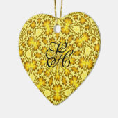 ハート金ゴールド～モノグラムハートオーナメント セラミックオーナメント (左)