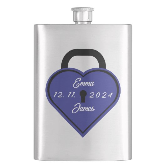 ハート錠 フラスク (正面)