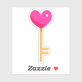 ハート鍵シール シール