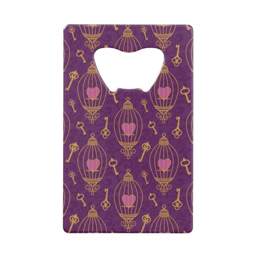 ハート鍵パターン クレジットカード栓抜き (正面)