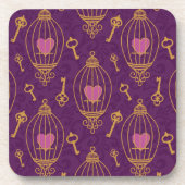 ハート鍵パターン コースター (正面)