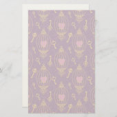 ハート鍵パターン 便箋 (正面/裏面)