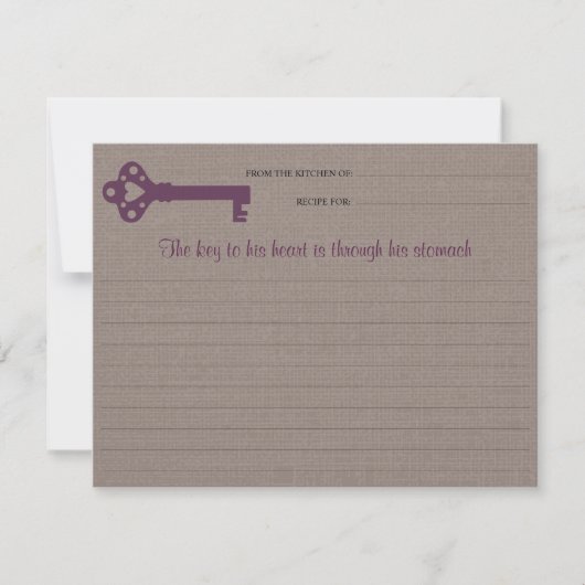 ハート鍵レシピカード (正面)