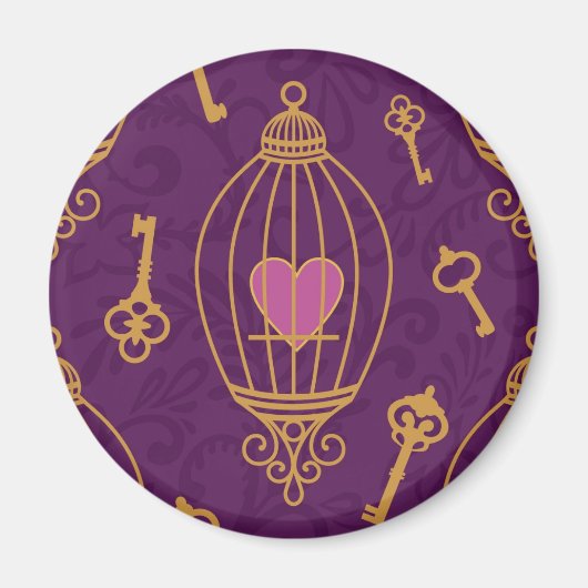 ハート鍵模様 マグネット (正面)