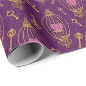 ハート鍵模様 ラッピングペーパー (ロールコーナー)