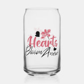 ハート開花改感動的新 – フローラ引用文 ガラス缶 (正面)
