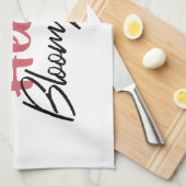 ハート開花改感動的新 – フローラ引用文 キッチンタオル (四つ折り)