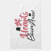 ハート開花改感動的新 – フローラ引用文 キッチンタオル (縦)