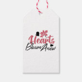 ハート開花改感動的新 – フローラ引用文 ギフトタグ (正面)