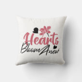 ハート開花改感動的新 – フローラ引用文 クッション (裏面)
