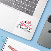 ハート開花改感動的新 – フローラ引用文 シール (ノートパソコンとiPhone)