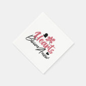 ハート開花改感動的新 – フローラ引用文 スタンダードカクテルナプキン (角)