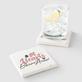 ハート開花改感動的新 – フローラ引用文 ストーンコースター (横)