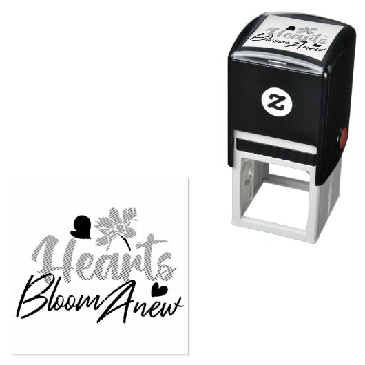 ハート開花改感動的新 – フローラ引用文 セルフインキングスタンプ (インサイチュ)