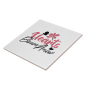 ハート開花改感動的新 – フローラ引用文 タイル (側面)