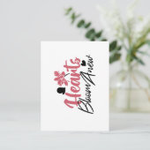 ハート開花改感動的新 – フローラ引用文 ポストカード (スタンド正面)