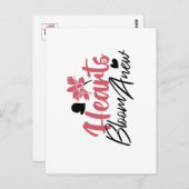 ハート開花改感動的新 – フローラ引用文 ポストカード (正面/裏面)