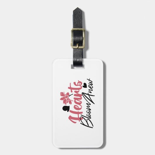 ハート開花改感動的新 – フローラ引用文 ラゲッジタグ (正面縦)