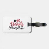 ハート開花改感動的新 – フローラ引用文 ラゲッジタグ (裏面横)