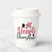ハート開花改感動的新 – フローラ引用文 紙コップ (裏面)