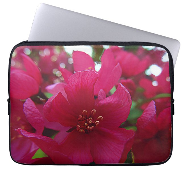 ハート開花 ラップトップスリーブ (正面)