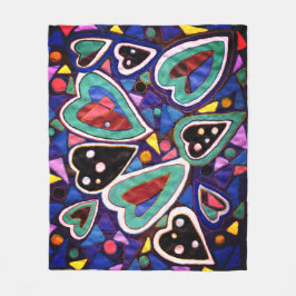 ハート集 フリースブランケット