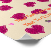 ハート雨赤ちゃんシャワー子供部屋ポスターバナー ポスター (角)