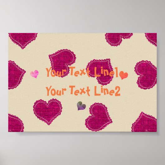 ハート雨赤ちゃんシャワー子供部屋ポスターバナー ポスター (正面)