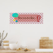 ハート雨赤ちゃんシャワー子供部屋ポスターバナー ポスター (キッチン)