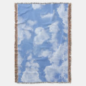 ハート雲空かわいいモダンラブライトブルーガール スローブランケット (正面縦)