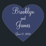 ハート青航海の結婚式用シール ハートシール<br><div class="desc">ハートブルー航海の結婚式用シールとカスタマイズ可能文字</div>