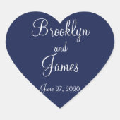 ハート青航海の結婚式用シール ハートシール (正面)