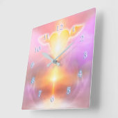 ハート革命 スクエア壁時計 (傾斜)