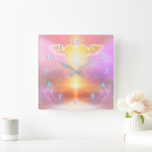 ハート革命 スクエア壁時計 (ホーム)