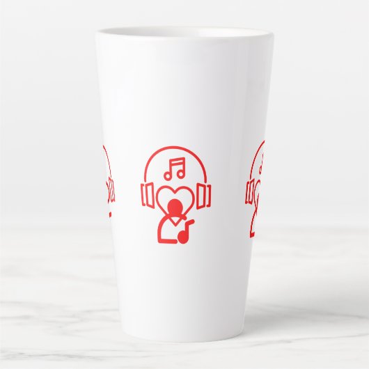 ハート音楽 カフェラテマグ (正面)