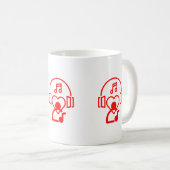 ハート音楽 コーヒーマグカップ (正面右)