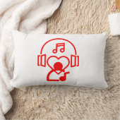 ハート音楽 ランバークッション (ブランケット)