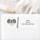 ハート音符キーボードグランドピアノラベル ラベル (インサイチュ)