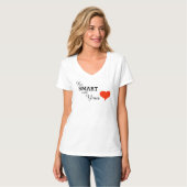 ハート頭が切れるおもしろい感動的Tシャツを着て Tシャツ (正面フル)