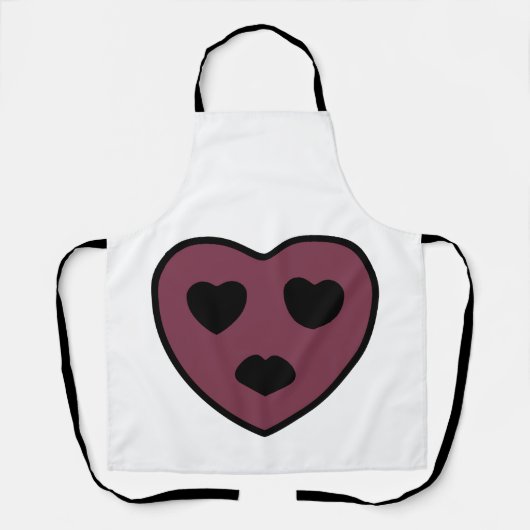 ハート顔アウト エプロン (正面)