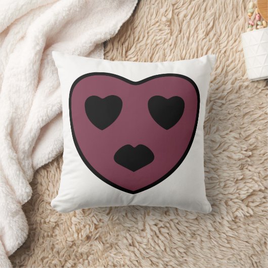 ハート顔アウト クッション (ブランケット)