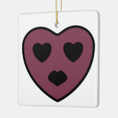ハート顔アウト セラミックオーナメント (左)