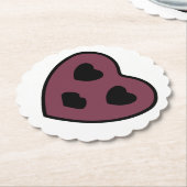 ハート顔アウト ペーパーコースター (アングル)