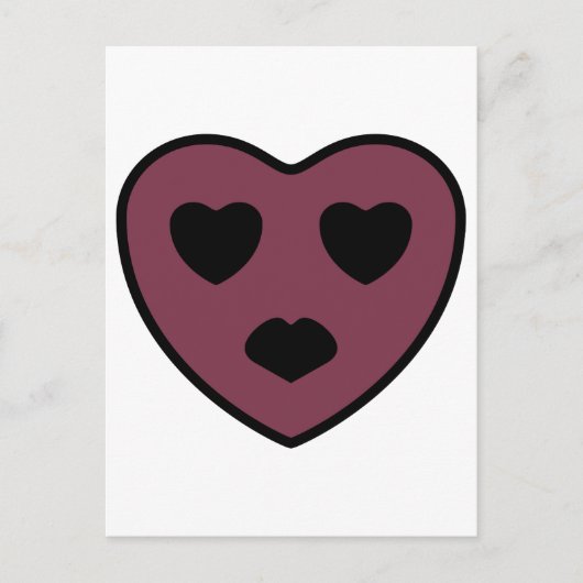 ハート顔アウト ポストカード (正面)